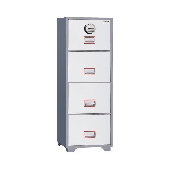 Картотечный сейф Diplomat DFC4000E, DFC - вариант: 4 ящика, DFC - исполнение: Стандартный, DFC - запирание: 1 эл. замок, DFC - оборудование: Под А4, фото 